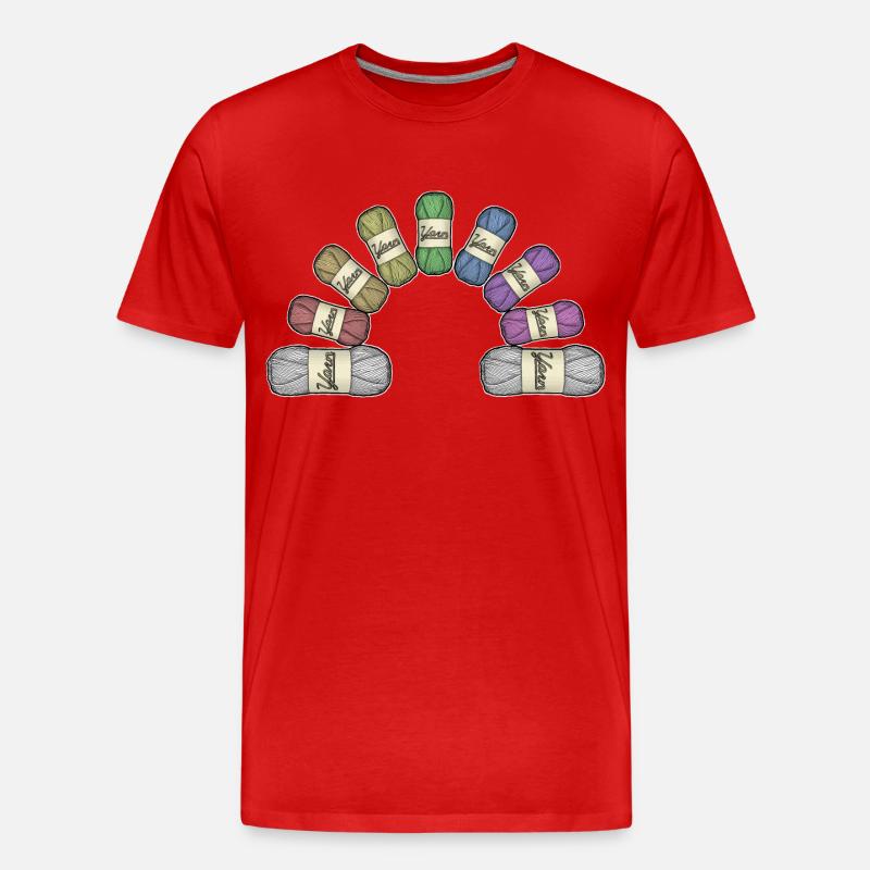 Regenbogen oder Garn - Männer Premium Bio T-Shirt - Rot