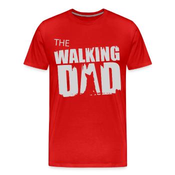 Idée cadeau de berger allemand à pied Père Gassi - T-shirt bio Premium Homme - rouge - Devant - Damien (186cm)