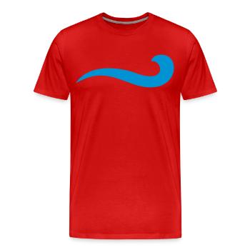 waves - Men's Premium Organic T-Shirt - red - Front - Damien (186cm)