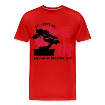 Ju Jitsu Budo Bonsai T-shirt - T-shirt bio Premium Homme - rouge - Devant - Damien (186cm)