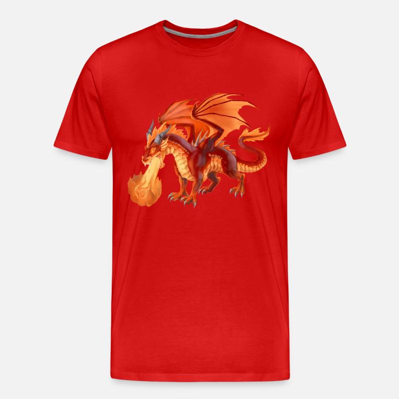 fire dragon - Männer Premium Bio T-Shirt - Rot