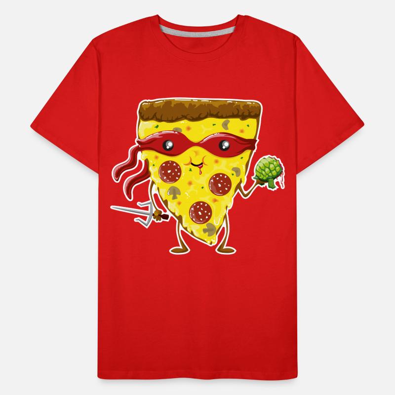 Ninja Pizza eats turtle Men's Premium Organic T-Shirt