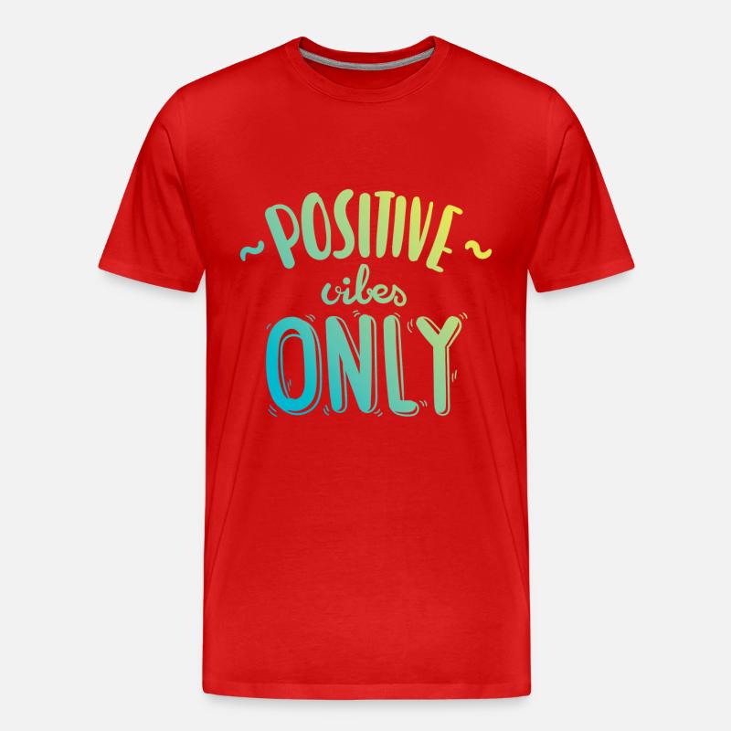 positive vibes only logo - Männer Premium Bio T-Shirt - Rot
