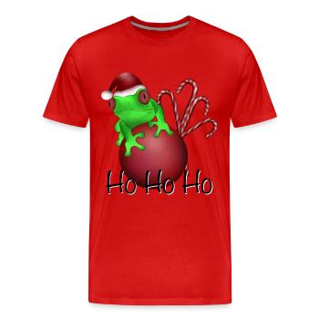 Santa Claus frog prince candy canes Nicholas - Men's Premium Organic T-Shirt - red - Front - Damien (186cm)