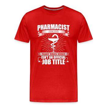 Pharmacists - Men's Premium Organic T-Shirt - red - Front - Damien (186cm)