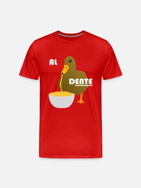 Duck funny pasta spaghetti - Men's Premium Organic T-Shirt - red