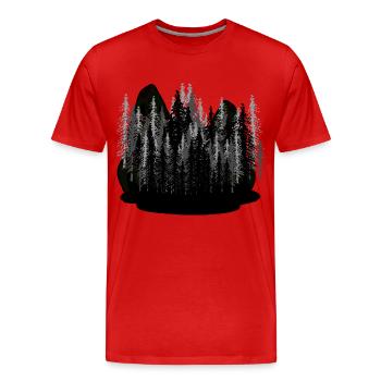 Dark Fantasy, Nature, Spooky, Wilderness, Forest, Carpathians - Men's Premium Organic T-Shirt - red - Front - Damien (186cm)