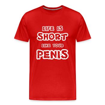 Penis funny saying - Men's Premium Organic T-Shirt - red - Front - Damien (186cm)