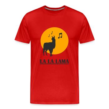 Lama drôle - T-shirt bio Premium Homme - rouge - Devant - Damien (186cm)