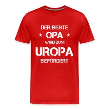 Uropa Geschenk - Männer Premium Bio T-Shirt - Rot - Vorne - Damien (186cm)