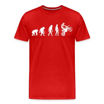 Entwicklung zum Motorradfahrer - Männer Premium Bio T-Shirt - Rot - Vorne - Damien (186cm)