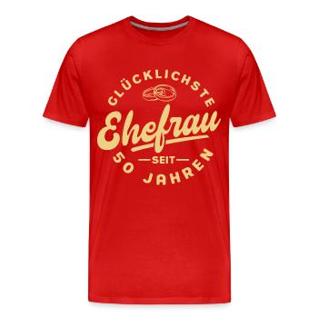 Ehepaar 50 Jahre Ehe Goldene Hochzeit Geschenk - Männer Premium Bio T-Shirt - Rot - Vorne - Damien (186cm)
