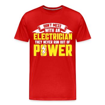 Elektriker Elektroingenieur - Männer Premium Bio T-Shirt - Rot - Vorne - Damien (186cm)