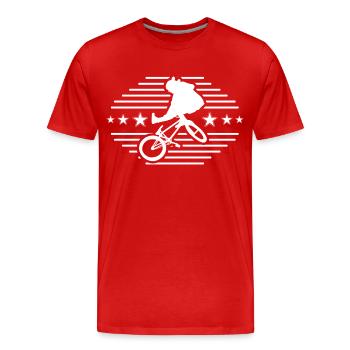BMX Rider - Men's Premium Organic T-Shirt - red - Front - Damien (186cm)