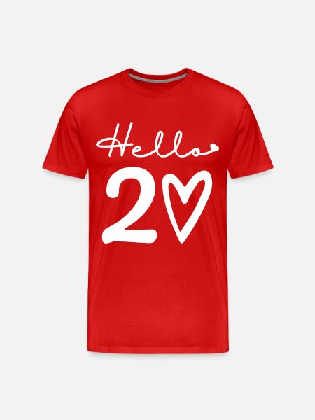 hello 20. 20th birthday - Men's Premium Organic T-Shirt - red