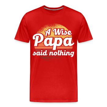 Clever Father Dad Papa - Men's Premium Organic T-Shirt - red - Front - Damien (186cm)