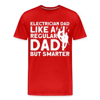 Klug Père Électricien Père Famille - T-shirt bio Premium Homme - rouge - Devant - Damien (186cm)