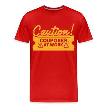 Coupon Shopper Discount Couponer Discount Sale - Men's Premium Organic T-Shirt - red - Front - Damien (186cm)
