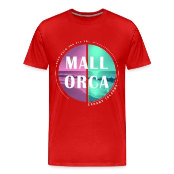 Majorque Summer Sun Beach Sea Palms Party - T-shirt bio Premium Homme - rouge - Devant - Damien (186cm)