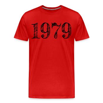 1979 Jahrgang Baujahr Geburtstag Glückwunsch - Männer Premium Bio T-Shirt - Rot - Vorne - Damien (186cm)