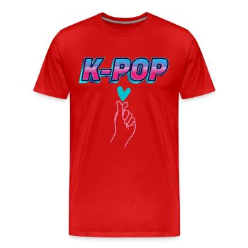 k-pop ou korean pop - T-shirt bio Premium Homme - rouge - Devant - Damien (186cm)