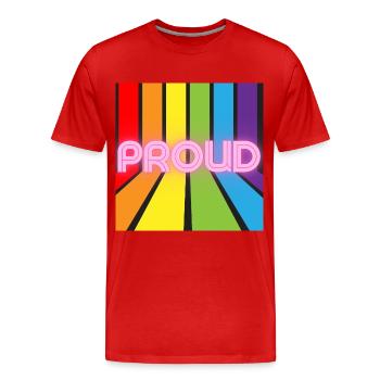proud pride lgbt lgbtqi - T-shirt bio Premium Homme - rouge - Devant - Damien (186cm)