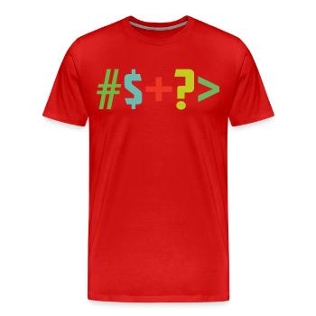 Special character - Men's Premium Organic T-Shirt - red - Front - Damien (186cm)