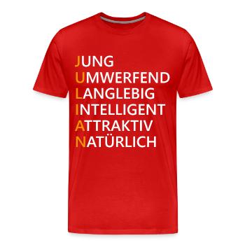 Julian Name Geschenk - Männer Premium Bio T-Shirt - Rot - Vorne - Damien (186cm)