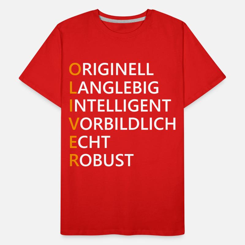 Oliver Name Geschenk Männer Premium Bio T-Shirt