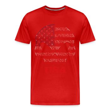 Skull USA United States - Männer Premium Bio T-Shirt - Rot - Vorne - Damien (186cm)
