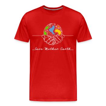 Sauvez la Terre Mère (Save Earth-Edition) - T-shirt bio Premium Homme - rouge - Devant - Damien (186cm)