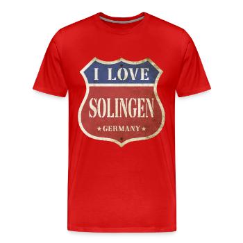 Solingen Deutschland Stadt I Love Vintage Retro - Männer Premium Bio T-Shirt - Rot - Vorne - Damien (186cm)
