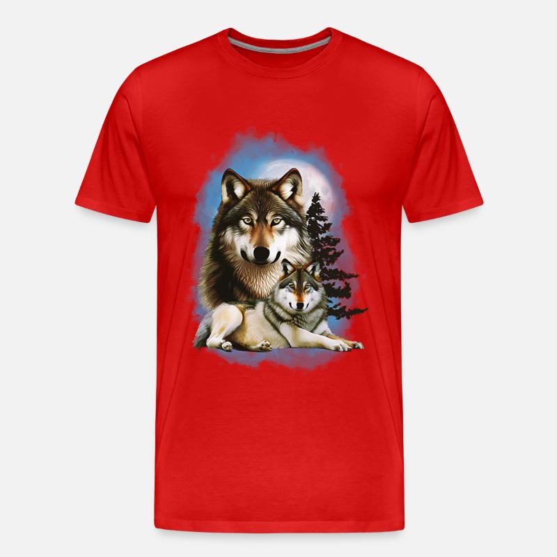 Wolfsmond - Männer Premium Bio T-Shirt - Rot