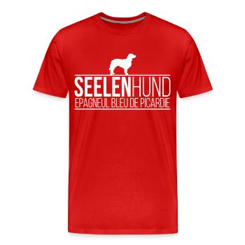 Epagneul Bleu de Picardie Seelenhund Hunde - Männer Premium Bio T-Shirt - Rot - Vorne - Damien (186cm)