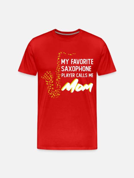 Saxophon Mutter Saxophonspieler - Männer Premium Bio T-Shirt - Rot