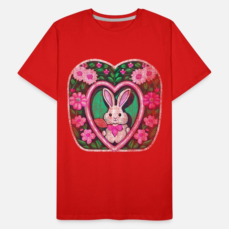 lapin de Pâques rétro d’occasion classique T-shirt bio Premium Homme