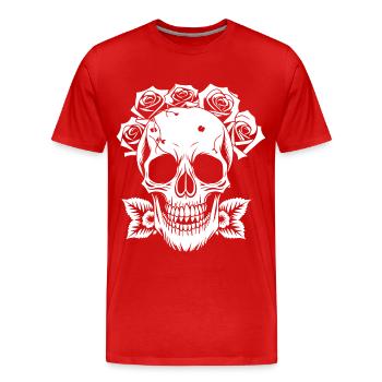 Horror Skull Skull Art Skull Gothic Heavy Metal - Men's Premium Organic T-Shirt - red - Front - Damien (186cm)