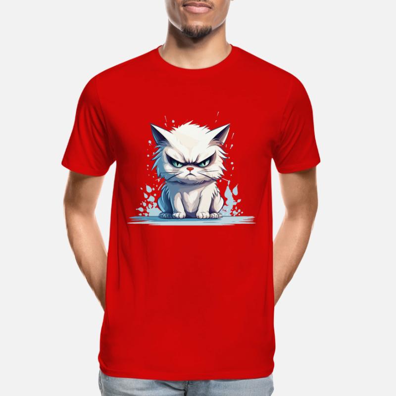 cat grumpy grumpy grumpy meow funny Men's Premium Organic T-Shirt
