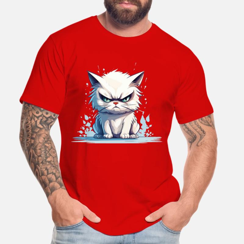 cat grumpy grumpy grumpy meow funny Men's Premium Organic T-Shirt