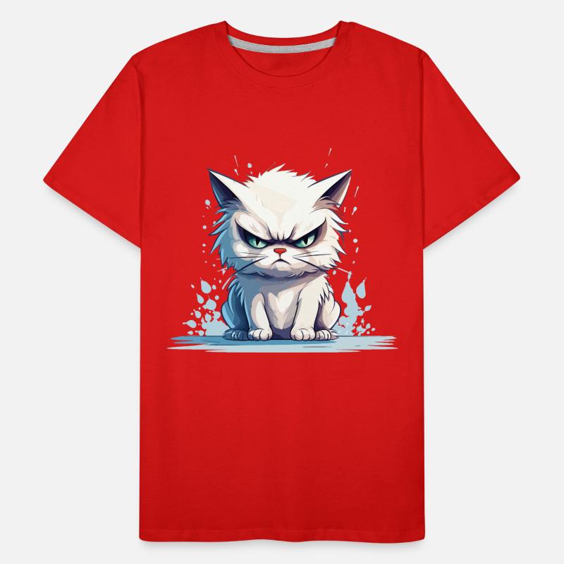 cat grumpy grumpy grumpy meow funny Men's Premium Organic T-Shirt