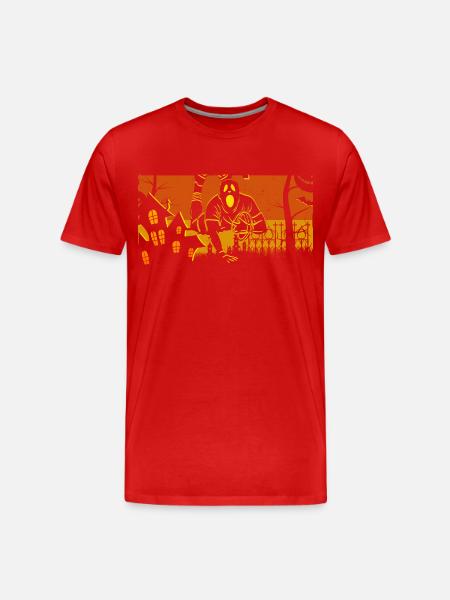 Retro Halloween Rugby - Men's Premium Organic T-Shirt - red
