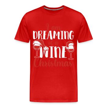 Cadeaux de Noël - Cadeaux vin - T-shirt bio Premium Homme - rouge - Devant - Damien (186cm)