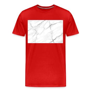 Weißer Marmor - Männer Premium Bio T-Shirt - Rot - Vorne - Damien (186cm)