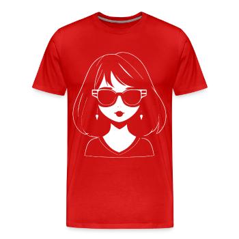 Mignon Anime Girl Gothique Manga Lunettes de soleil de conte de fées - T-shirt bio Premium Homme - rouge - Devant - Damien (186cm)