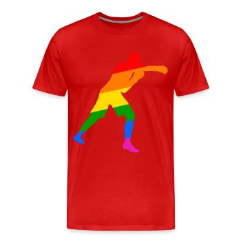 Boxer LGBT Ally - Men's Premium Organic T-Shirt - red - Front - Damien (186cm)