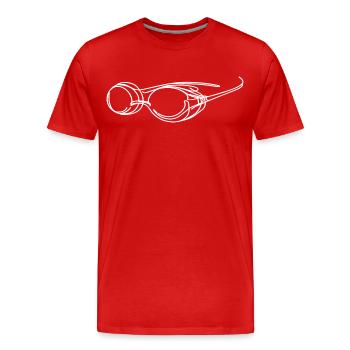 Schwimmbrille Skizze - Männer Premium Bio T-Shirt - Rot - Vorne - Damien (186cm)