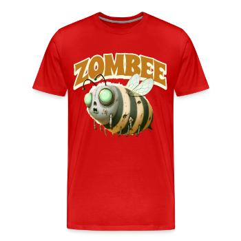 Abeille zombie Zombee - T-shirt bio Premium Homme - rouge - Devant - Damien (186cm)