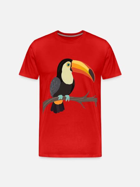 Toucan - Men's Premium Organic T-Shirt - red