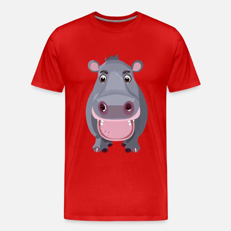 Nilpferd - Männer Premium Bio T-Shirt - Rot