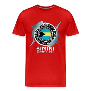 Bimini Bahamas - Männer Premium Bio T-Shirt - Rot - Vorne - Damien (186cm)